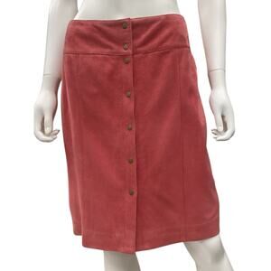 Jones New York Skirt Women’s Size 8 Suede Exterior in Starfish Pink